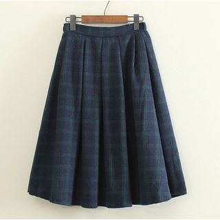 Mushi Plaid A-Line Skirt