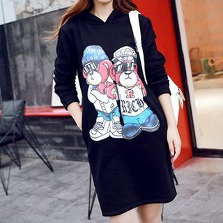 Aikoo Printed Hooded Long Pullover