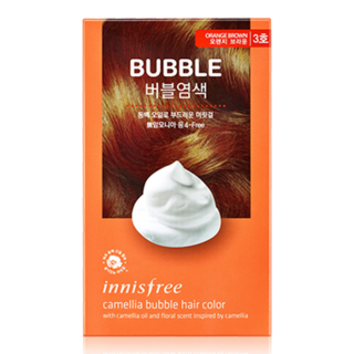 Innisfree Camelia Bubble Hair Color (#3 Orange Brown) : 1. Colorant 30ml + 2. Oxidizing Agent 60g + 3. Treatment 8ml + Serum 8ml 1set - 4pcs