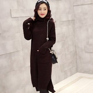 Romantica Turtleneck Melange Sweater Dress