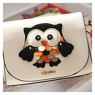 Sechuna Owl Appliqu  Shoulder Bag