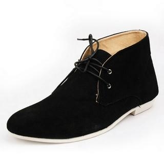 Genuine Leather Lace-Up Boots
