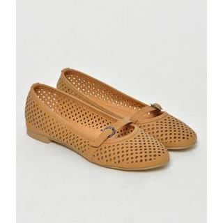 yeswalker Perforated Buckled Flats