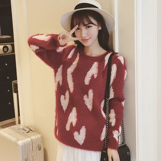 Colorful Shop Mohair Patterned Knit Top