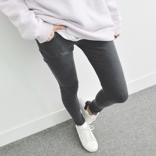JUSTONE Washed Brushed-Fleece Lined Skinny Jeans