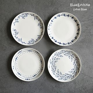 Lotus Blue Printed Plate