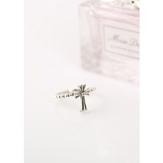 Chlo.D.Manon Cross Engraved Silver Ring