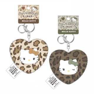 Sanrio Hello Kitty Love Gal Mode Heart Shaped Bag Charm Leopard Moka - 140×100×50mm