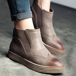 MIAOLV Brogue Ankle Boots