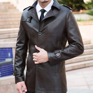 Modpop Genuine Leather Lapel Jacket
