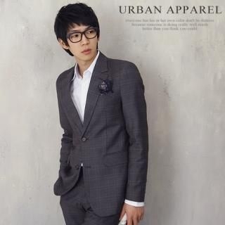 Wool Blend Glen Check Blazer