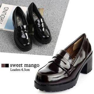 SWEET MANGO Platform Chunky-Heel Loafers