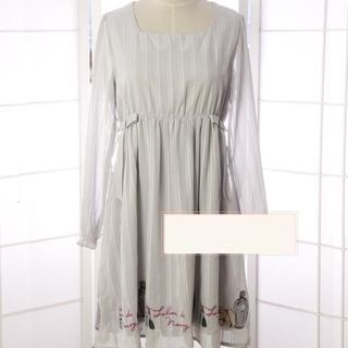 Reine Printed Gathered Waist Long Sleeve Dress