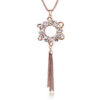 Best Jewellery Rhinestone Tassel Long Necklace
