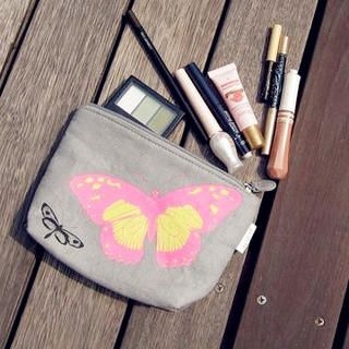 as it is Small Makeup Bag - Butterfly Gray - One Size