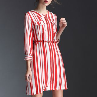 Kotiro Striped A-Line Dress