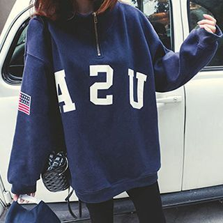 Jolly Club Lettering Zipped Pullover