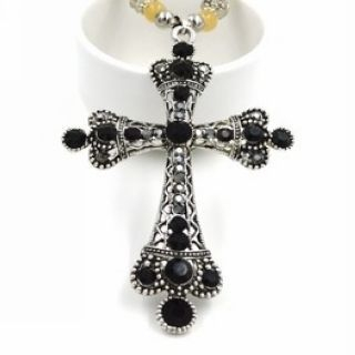 Glitglow Rhinestone Cross Necklace