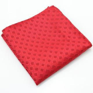 Xin Club Check Pocket Square Red - One Size