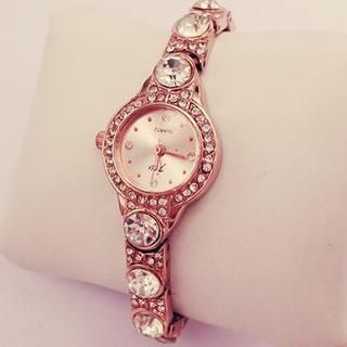 Nanazi Jewelry Rhinestone Bracelet Watch As Figure Shown - One Size
