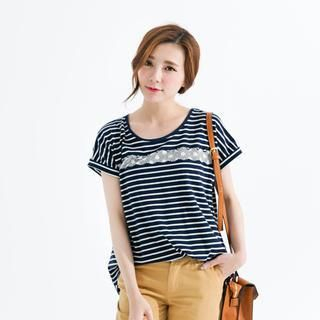 CatWorld Short-Sleeve Striped T-Shirt