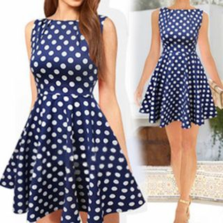 Sweet Note Dotted Sleeveless Dress