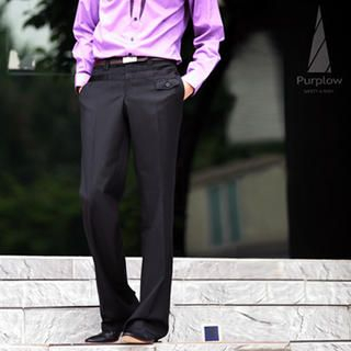 Solid Slim Wool Pants