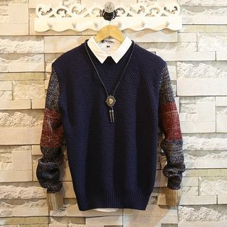 Rockedge Contrast-Sleeve Sweater