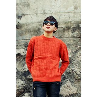 Ohkkage Wool Blend Cable-Knit Top