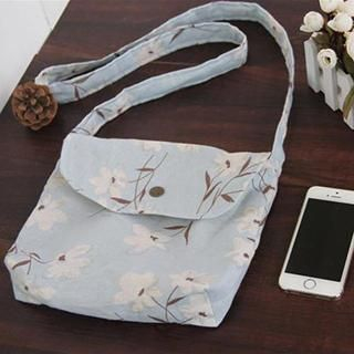 Ms Bean Floral Print Canvas Shoulder Bag