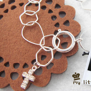 MyLittleThing Silver Bracelet with Shiny Cross Pendant