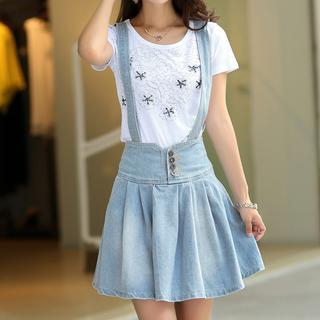 Cobogarden Suspender Denim Skirt