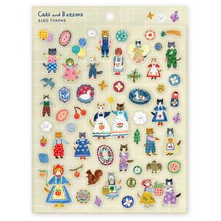 Cats and Buttons /Aiko Fukawa Sticker One Size