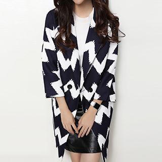 Sugar Town Single Button Patterned Coat