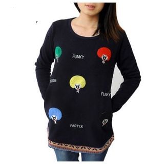 ELI Queen Embroidered Fleece-lined Top