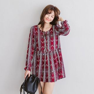 Tokyo Fashion Long-Sleeve Patterned Dress