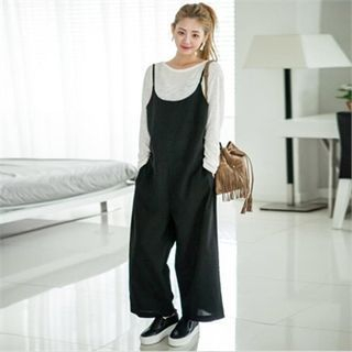TISVIN Wide-Leg Pants with Suspenders