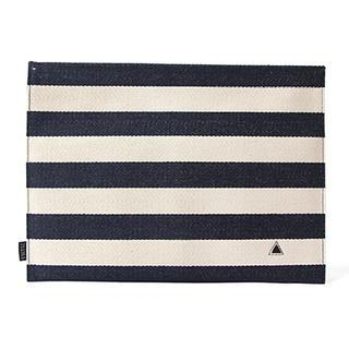 LIFE STORY Stripe Zip-Lock Pouch Navy Blue - One Size