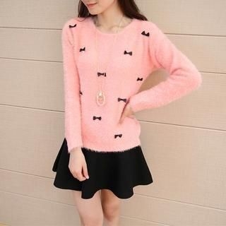 Bubbleknot Bow Accent Sweater