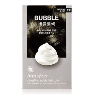 Innisfree Camelia Bubble Hair Color (#1 Deep Black) : 1. Colorant 30ml + 2. Oxidizing Agent 60g + 3. Treatment 8ml + Serum 8ml 3pcs