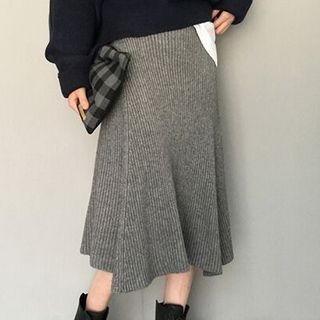 Eva Fashion Ribbed A Line Skirt