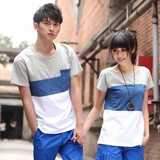 Igsoo Print Couple Short-Sleeve T-Shirt