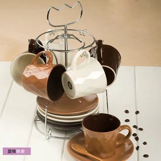 Jarsun Set of 6: Two-tone Ceramic Cup Set