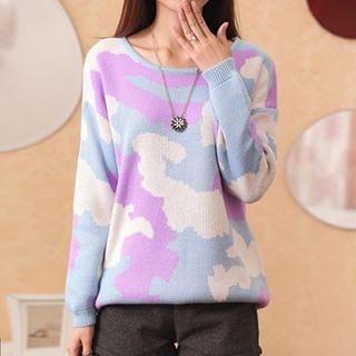Cotton Candy Camouflage Sweater