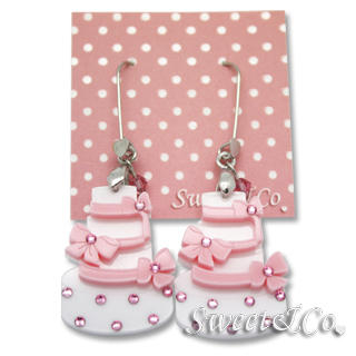 Sweet & Co. Sweet Pink dolly cake swarovski dangle earrings Pink - One Size