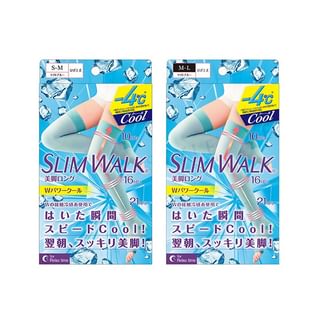 Slim Walk - Cooling Sleep Compression Open-Toe Socks 1 pair - Blue - M-L