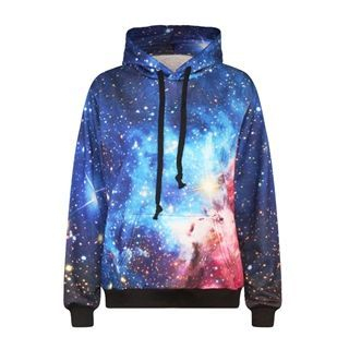 Omifa Printed Hooded Pullover Multicolor - One Size