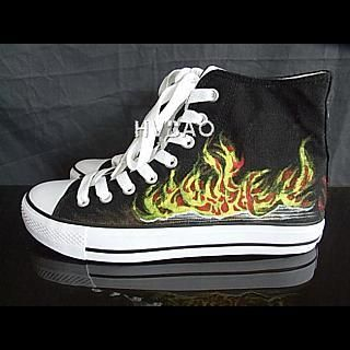 Flaming Dragon" High-Top Sneakers