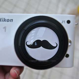 Photo Fun Mustache Print Camera Lens Cap