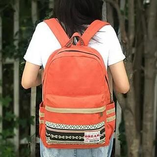 Ms Bean Canvas Patterned Backpack